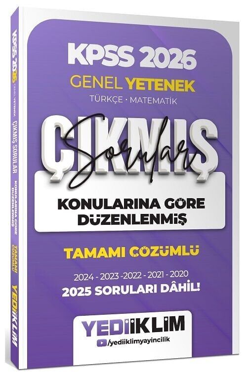 Yediiklim 2026 KPSS Genel Yetenek Türkçe-Matematik Çıkmış Sorular Son 6 Yıl Konularına Göre Çözümlü Yediiklim Yayınları