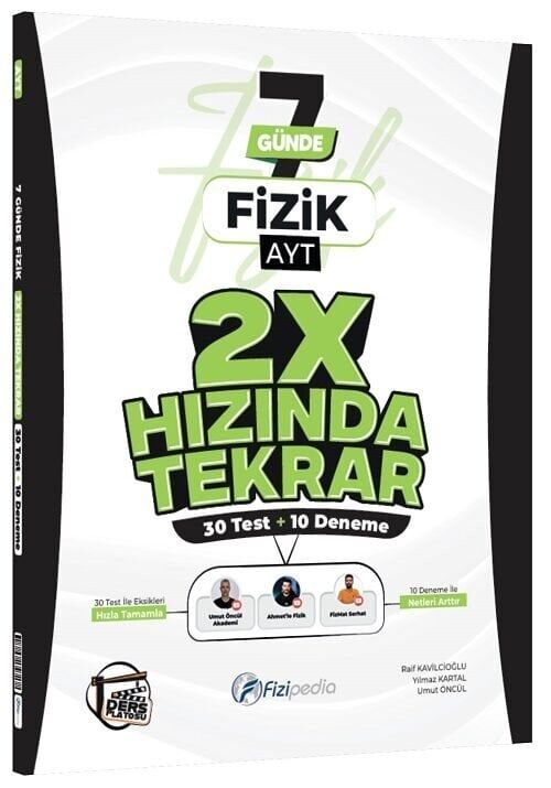 Fizipedia Yayınları AYT Fizik Ders Platosu 7 Günde 2X Hızında Tekrar Deneme