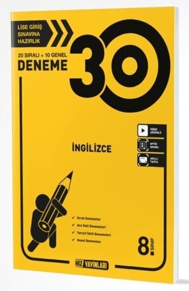 Hız Yayınları 8. Sınıf İngilizce 30 Deneme Hız Yayınları