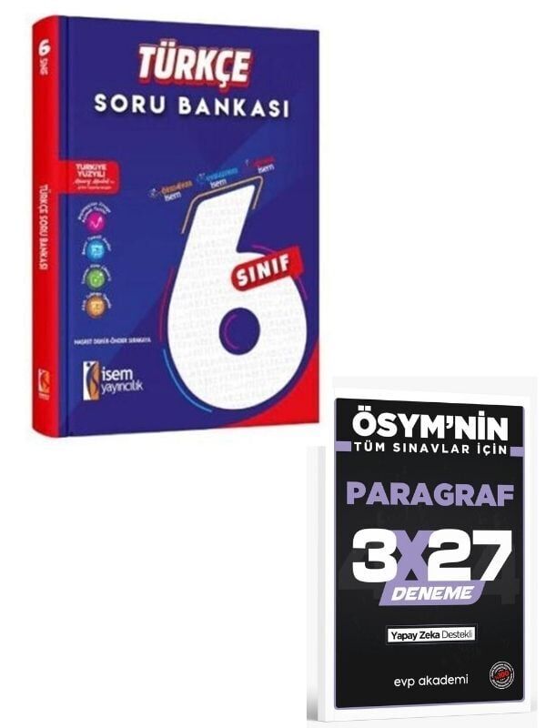 İsem 2027 6. Sınıf Türkçe Soru Bankası+ EVP Akademi Paragraf