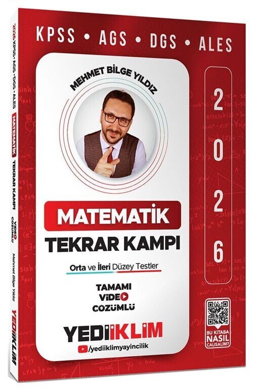 Yediiklim 2026 KPSS MEB-AGS DGS ALES Matematik Tekrar Kampı Video Çözümlü - Mehmet Bilge Yıldız Yediiklim Yayınları