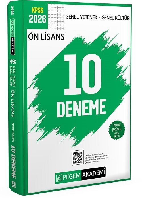 Pegem 2026 KPSS Ön Lisans 10 Deneme Çözümlü Pegem Akademi Yayınları