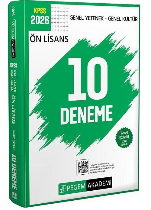 Pegem 2026 KPSS Ön Lisans 10 Deneme Çözümlü Pegem Akademi Yayınları