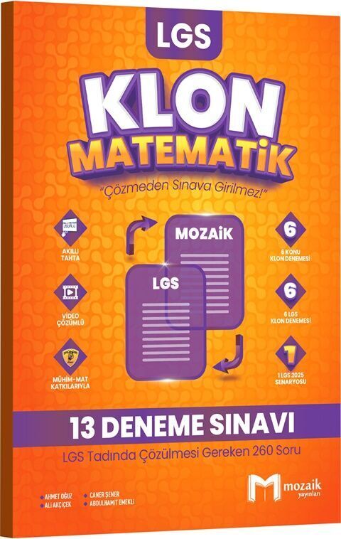 Mozaik Yayınları 8. Sınıf LGS Matematik Klon 13 Deneme