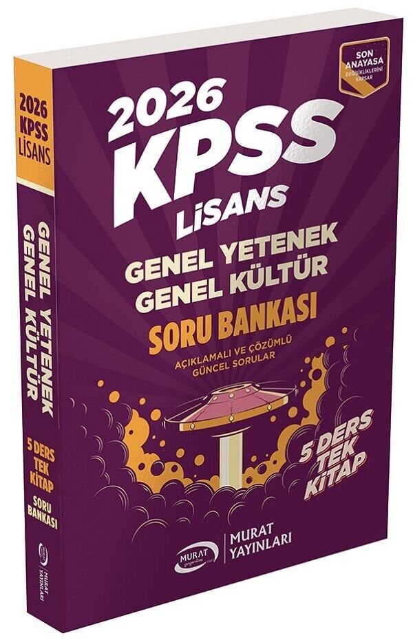 Murat 2026 KPSS Lisans Genel Yetenek Genel Kültür Soru Bankası Tek Kitap Çözümlü Tek Kİtap Murat Yayınları