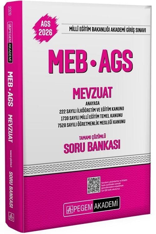 Pegem 2026 MEB-AGS Mevzuat-Anayasa Soru Bankası Çözümlü Pegem Akademi Yayınları