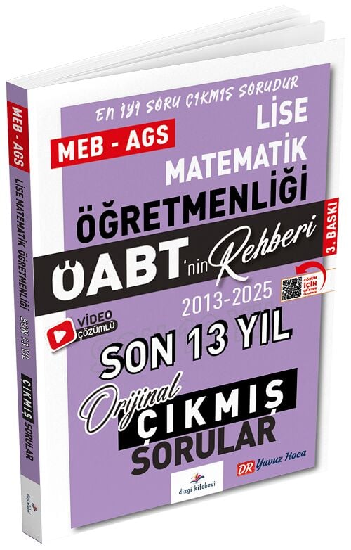 Dizgi Kitap 2026 ÖABT MEB-AGS nin Rehberi Lise Matematik Öğretmenliği Çıkmış Sorular Son 13 Yıl Çözümlü - Yavuz Hoca Dizgi Kitap Yayınları