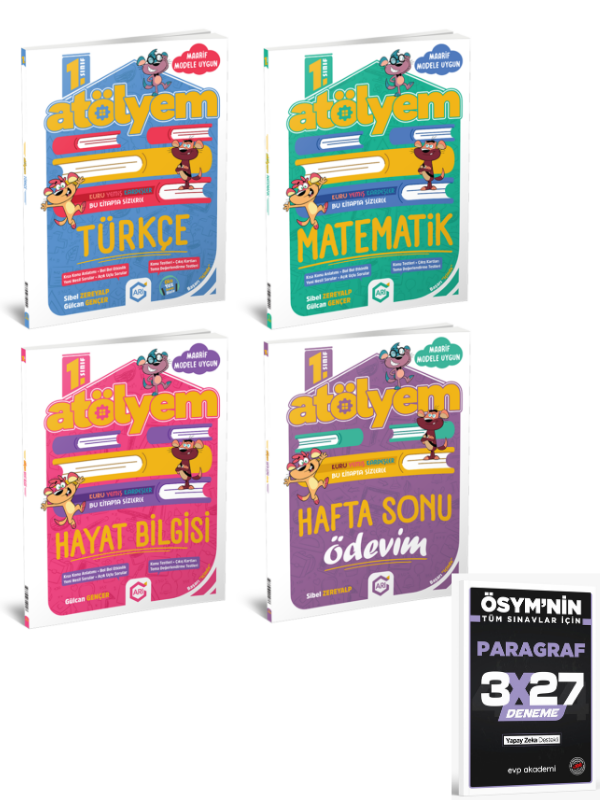 Arı 2027 1. Sınıf Atölyem Set (4 Kitap) Maarif Model+ EVP Akademi Paragraf