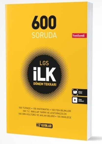 Hız Yayınları 8. Sınıf LGS 600 Soruda İlk Dönem Tekrarı