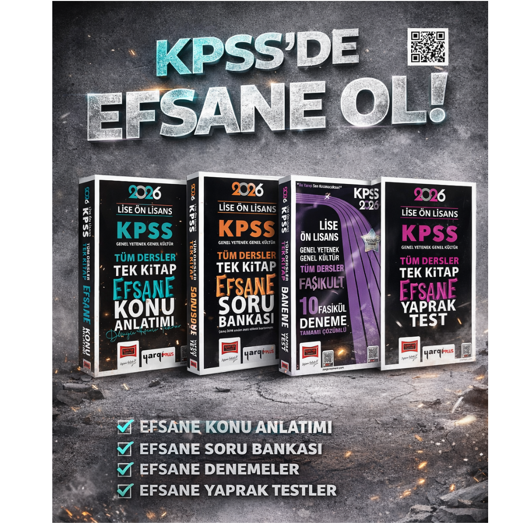 Yargı 2026 KPSS Lise Ön Lisans Tüm Dersler Tek Kitap Efsane Konu Anlatımı & Lise Ön Lisans Soru Bankası & Lise Ön Lisans Deneme & Lise Ön Lisans Yaprak Test EFSANE Set