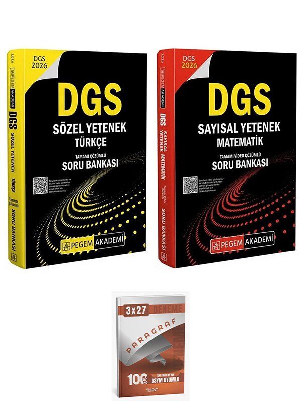 Pegem 2026 DGS Türkçe Sözel Mantık + Matematik Sayısal Mantık Soru Bankası 2 li Set AnlaKazan Paragraf