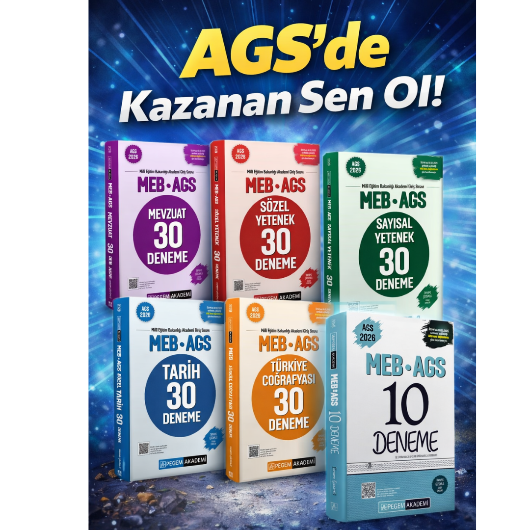 Pegem Yayınları 2026 MEB AGS Tamamı Çözümlü Deneme Seti Denemeden Kazanamazsın