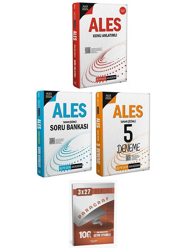Pegem 2026 ALES Konu + Soru Bankası + 5 Deneme 3 lü Set AnlaKazan Paragraf