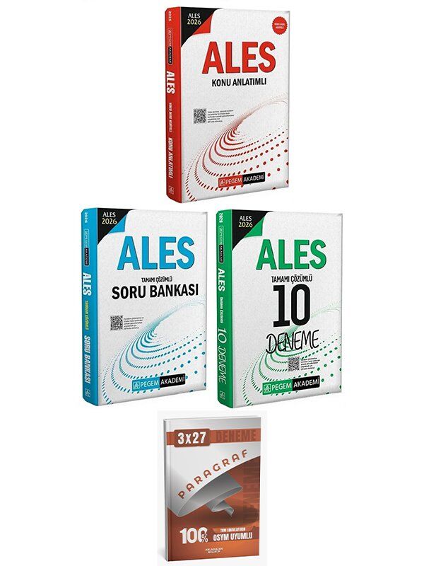 Pegem 2026 ALES Konu + Soru Bankası + 10 Deneme 3 lü Set AnlaKazan Paragraf
