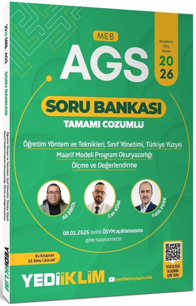 Yediiklim 2026 MEB-AGS Eğitim Bilimleri ÖYT Sınıf Maarif Modeli Program Okuryazarlığı Ölçme Soru Bankası Çözümlü - Can Köni Yediiklim Yayınları