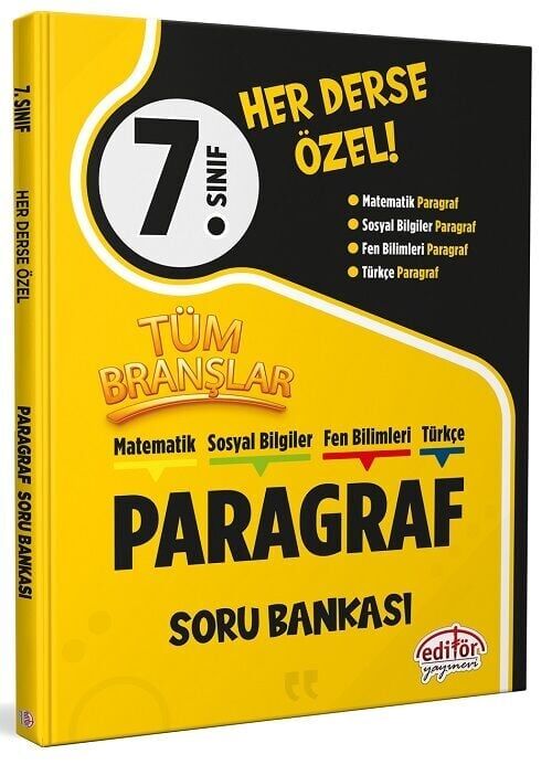 Editör 7. Sınıf Tüm Branşlar Paragraf Soru Bankası Editör Yayınları