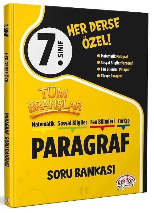 Editör 7. Sınıf Tüm Branşlar Paragraf Soru Bankası Editör Yayınları