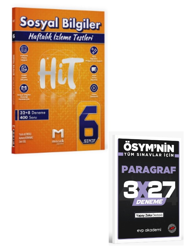Mozaik 2027 6. Sınıf Sosyal Bilgiler HİT 32 Deneme+ EVP Akademi Paragraf