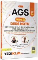 Yediiklim 2026 MEB-AGS Eğitim Bilimleri Eğitimin Felsefi Tarihi Sosyolojik Ekonomik Politik Temelleri Video Ders Notu - Bülent Tanık Yediiklim Yayınları