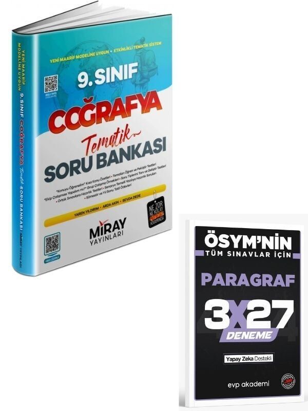 Miray 2027 9. Sınıf 2025 Coğrafya Tematik Konu Özetli Soru Bankası+ EVP Akademi Paragraf