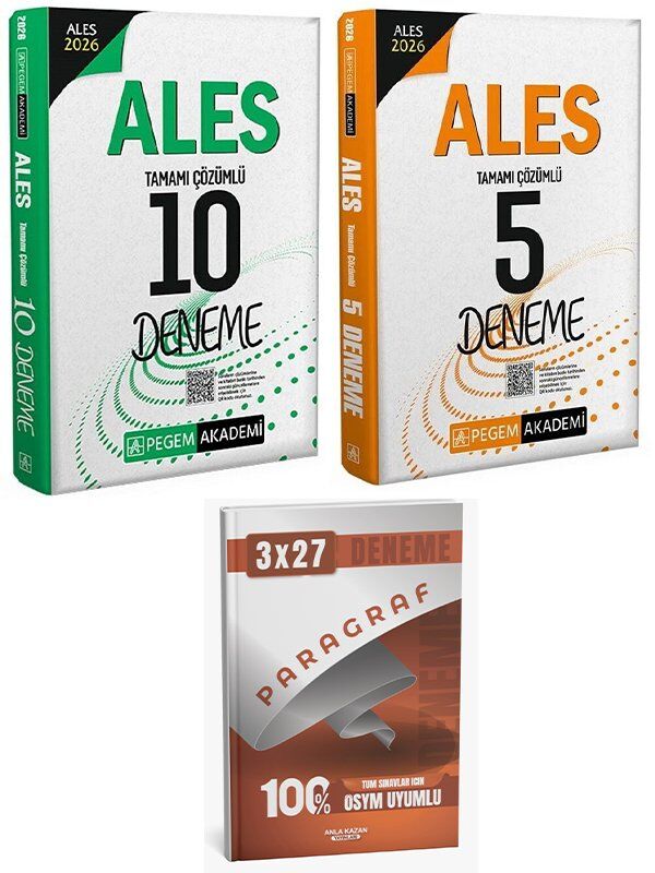 Pegem 2026 ALES 10+5 Deneme 2 li Set AnlaKazan Paragraf