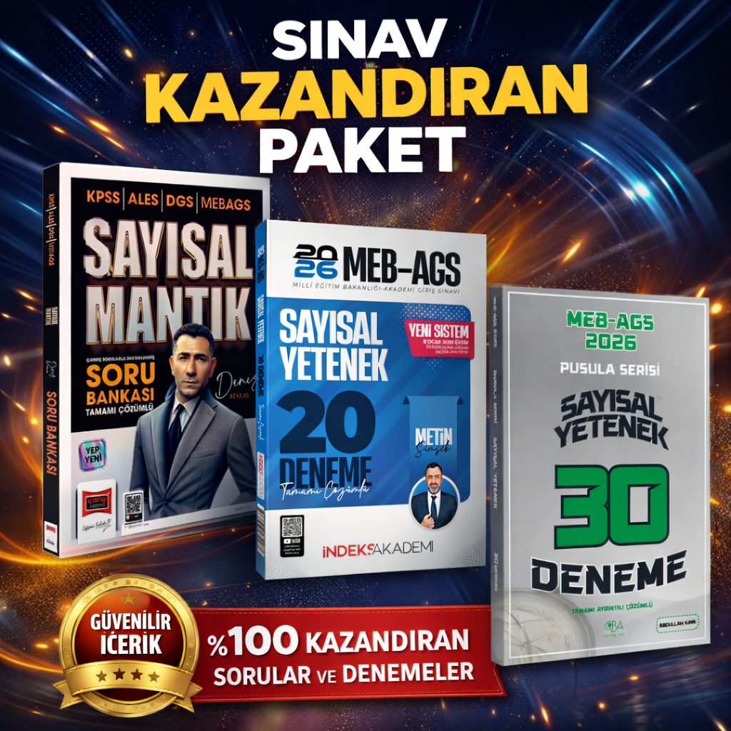 Yargı KPSS ALES DGS MEB-AGS Sayısal Mantık Soru Bankası & MEB-AGS Sayısal Yetenek 30 Deneme Seti