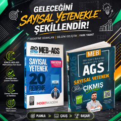 İndeks Akademi 2026 MEB-AGS Sayısal Yetenek 20 Deneme & Dizgi Kitap 2026 MEB AGS Sayısal Yetenek Çıkmış Sorular Seti