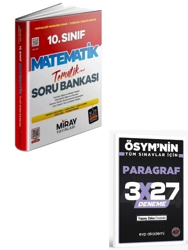 Miray 2027 10. Sınıf Matematik Tematik Soru Bankası+ EVP Akademi Paragraf