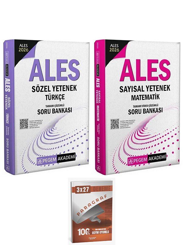 Pegem 2026 ALES Türkçe Sözel Mantık + Matematik Sayısal Mantık Soru Bankası 2 li Set AnlaKazan Paragraf
