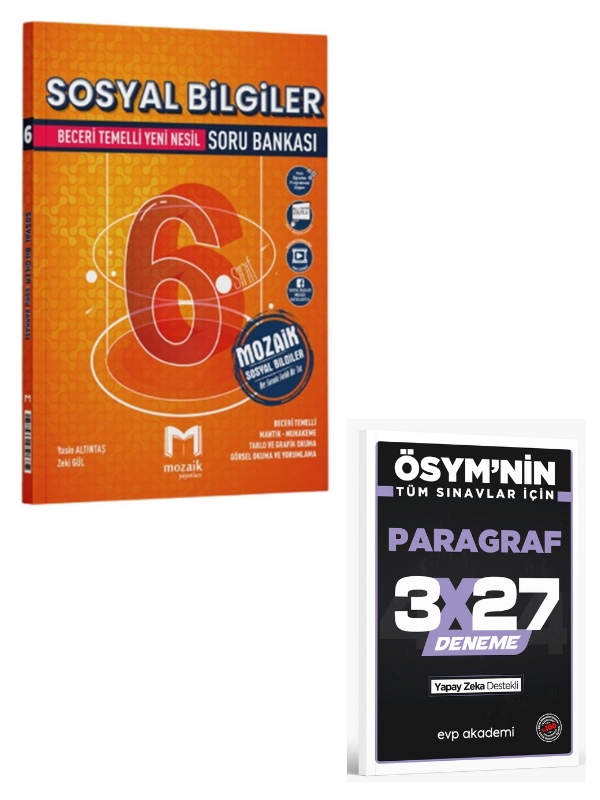 Mozaik 2027 6. Sınıf Sosyal Bilgiler Soru Bankası+ EVP Akademi Paragraf