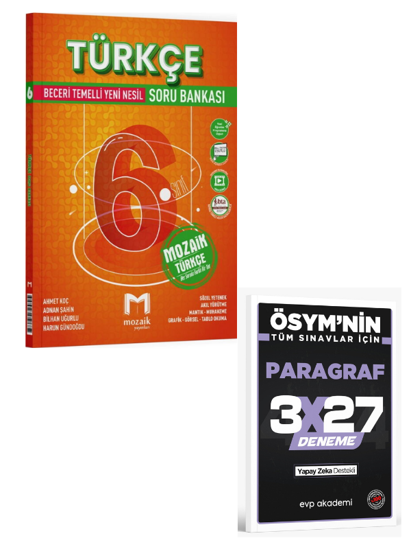 Mozaik 2027 6. Sınıf Türkçe Soru Bankası+ EVP Akademi Paragraf