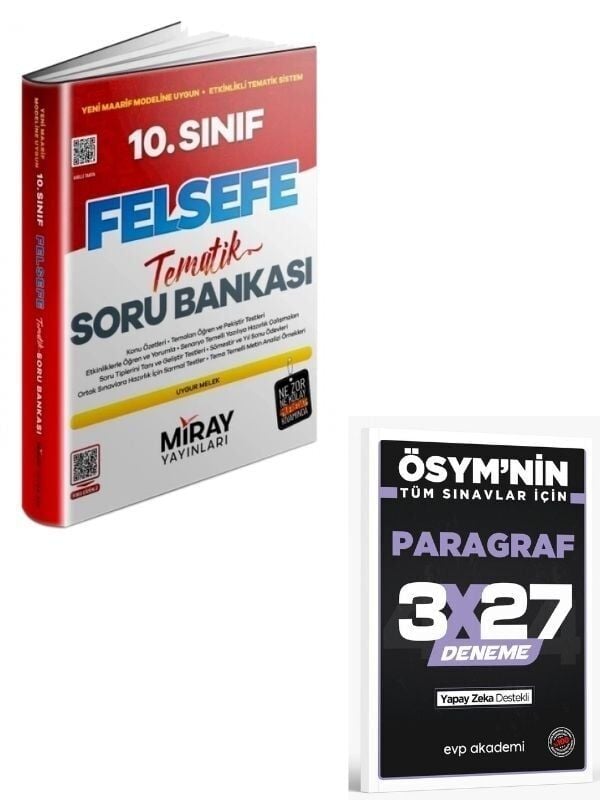 Miray 2027 10. Sınıf Felsefe Konu Özetli Tematik Soru Bankası+ EVP Akademi Paragraf