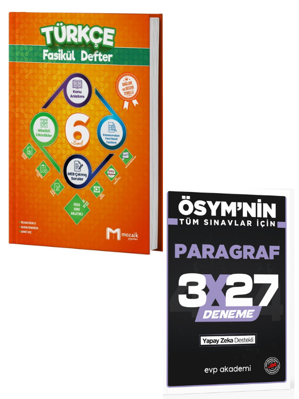 Mozaik 2027  6. Sınıf Türkçe Fasikül Defter+ EVP Akademi Paragraf