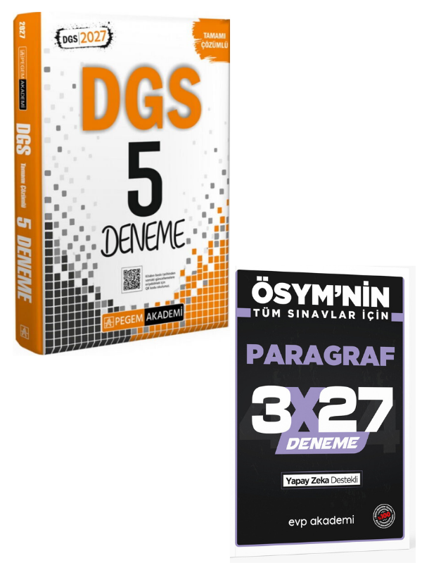 Pegem 2027 DGS Tamamı Çözümlü 5 Deneme+ EVP Akademi Paragraf