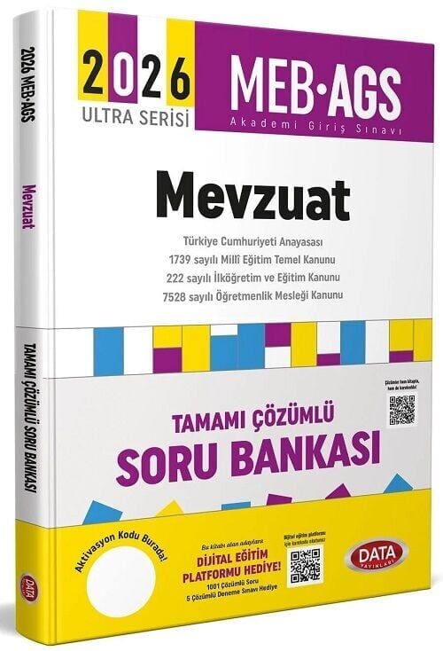 Data 2026 MEB-AGS Mevzuat Soru Bankası Çözümlü Ultra Serisi Data Yayınları