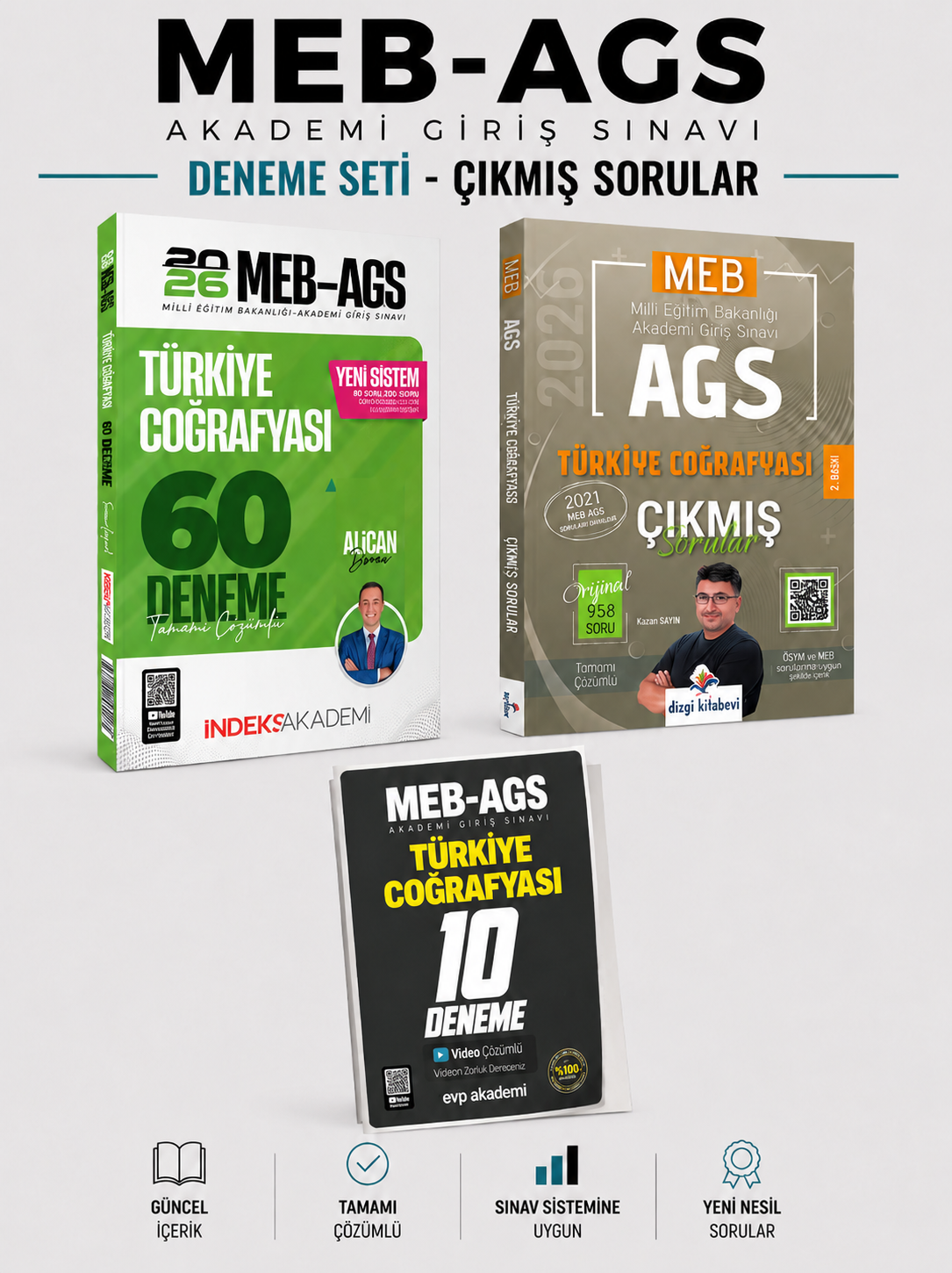 Dizgi Kitap 2026 MEB AGS Türkiye Coğrafyası Çıkmış Sorular & İndeks + EVP Akademi Denem Seti