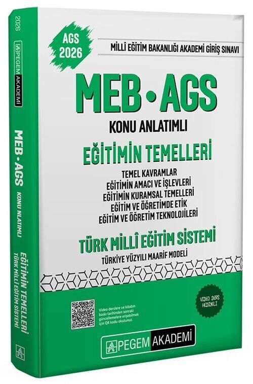 Pegem 2026 MEB-AGS Eğitimin Temelleri ve Türk Milli Eğitim Sistemi Konu Anlatımlı Pegem Akademi Yayınları