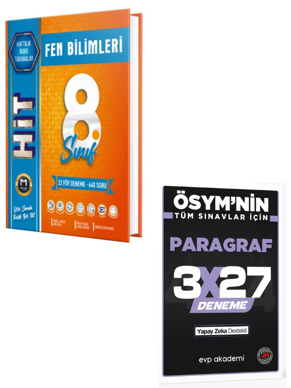 Mozaik 2027 8. Sınıf Fen Bilimleri Hıt 32 Deneme+ EVP Akademi Paragraf