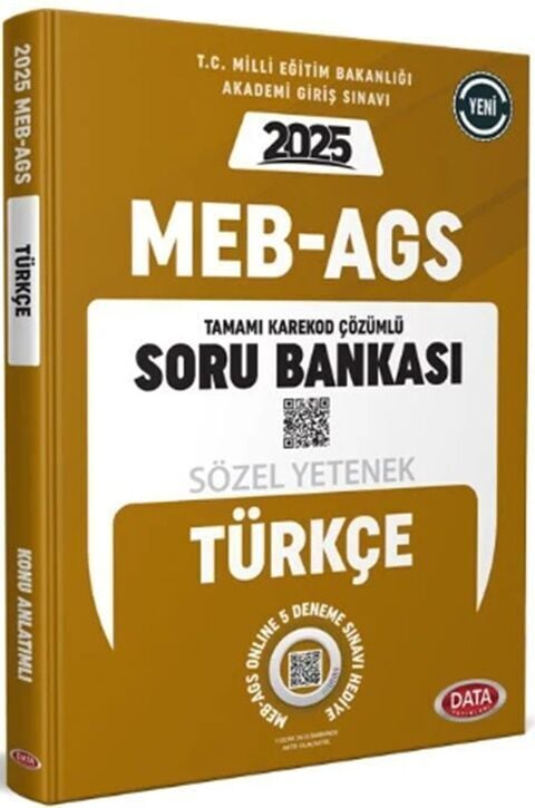 Data 2025 MEB-AGS Sözel Yetenek Türkçe Soru Bankası Çözümlü Data Yayınları