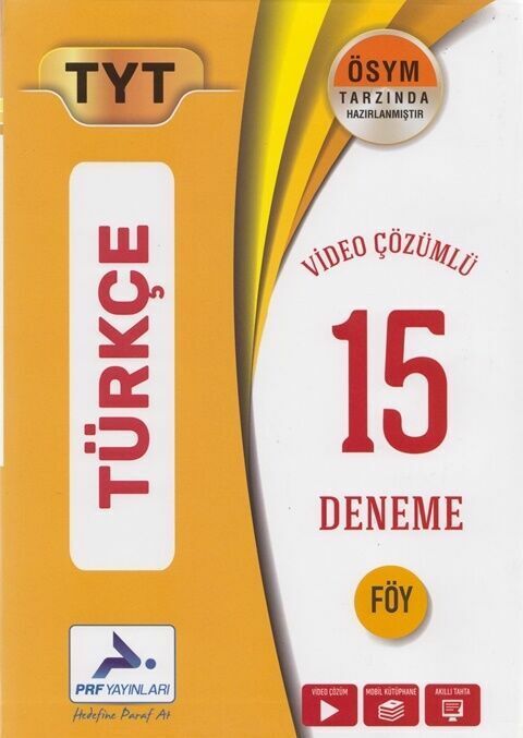 PRF Yayınları TYT Türkçe Video Çözümlü 15 Deneme
