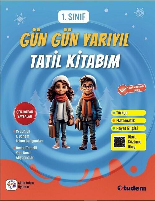 Tudem 1. Sınıf Gün Gün Yarıyıl Tatil Kitabım Tudem Yayınları