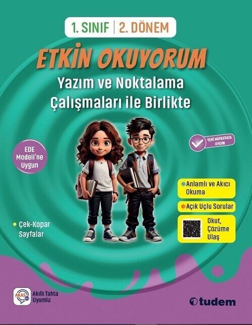 Tudem 1. Sınıf 2. Dönem Etkin Okuyorum-Yazım ve Noktalama Çalışmaları ile Birlikte Tudem Yayınları