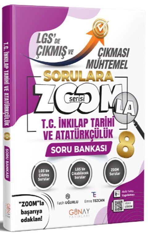 Günay Yayınları 8. Sınıf LGS T.C. İnkılap Tarihi ve Atatürkçülük Zoom Serisi Çıkması Muhtemel Soru Bankası