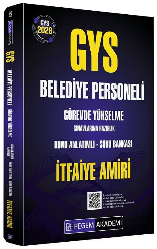 Pegem 2026 GYS Belediye Personeli İtfaiye Amiri Konu Anlatımlı Soru Bankası Görevde Yükselme Pegem Akademi Yayınları
