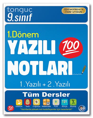 Tonguç 9. Sınıf Tüm Dersler 1. Dönem 1. Yazılı ve 2. Yazılı Notları Tonguç Akademi
