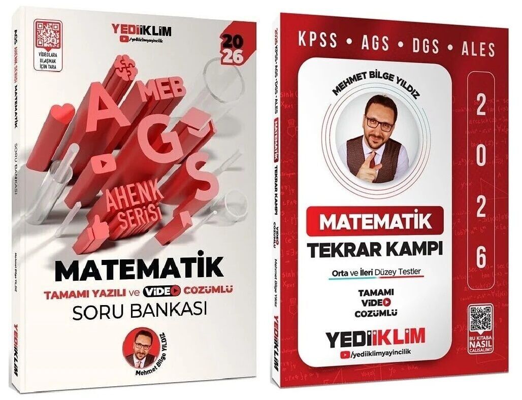 Yediiklim 2026 MEB-AGS Sayısal Yetenek-Matematik Soru Bankası + Tekrar Kampı 2 li Set Ahenk Serisi - Mehmet Bilge Yıldız Yediiklim Yayınları
