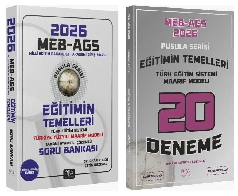 CBA Yayınları 2026 MEB-AGS Eğitimin Temelleri Soru Bankası + 20 Deneme Pusula Serisi 2 li Set - Okan Yolcu CBA Yayınları