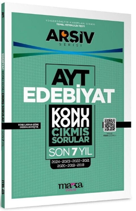 Marka 2025 YKS AYT Edebiyat Çıkmış Sorular Son 7 Yıl Konu Konu Tıpkı Basım Arşiv Serisi Çözümlü Marka Yayınları