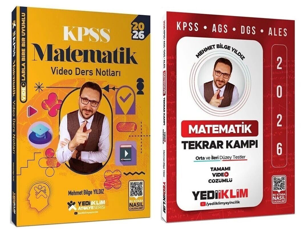 Yediiklim 2026 KPSS Matematik Atölye Video Ders Notları + Tekrar Kampı 2 li Set - Mehmet Bilge Yıldız Yediiklim Yayınları