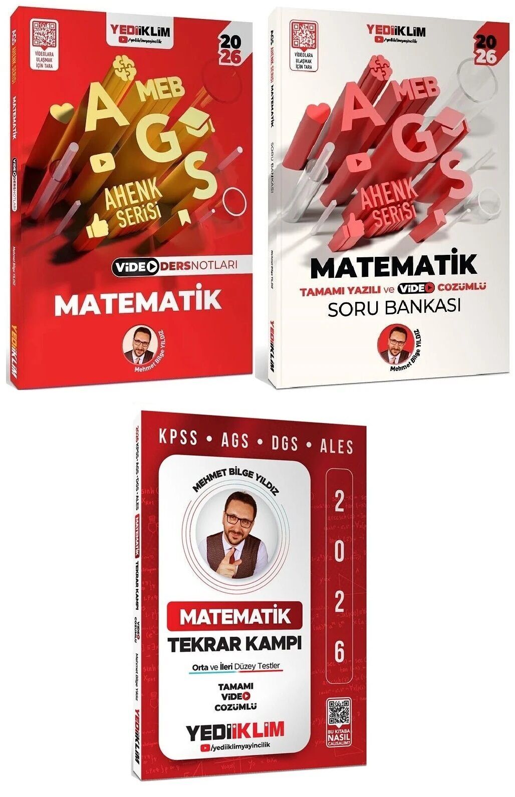 Yediiklim 2026 MEB-AGS Sayısal Yetenek-Matematik Video Ders Notları + Soru Bankası + Tekrar Kampı 3 lü Set Ahenk Serisi - Mehmet Bilge Yıldız Yediiklim Yayınları